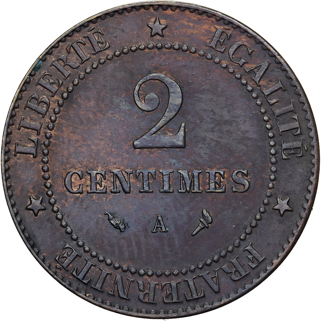 Francia, 2 Centimes, Cérès, 1897, Paris, Bronce, EBC+, Gadoury:105