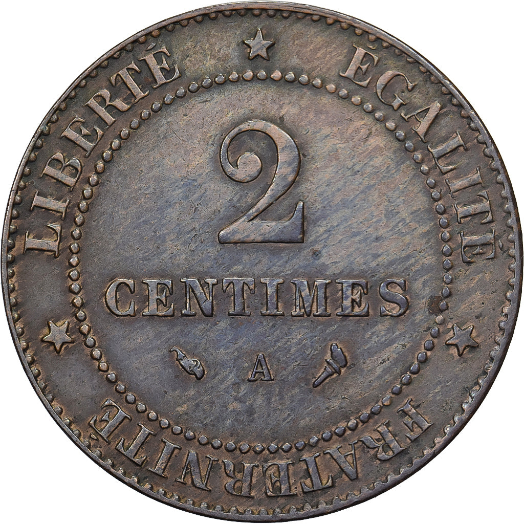 Frankreich, 2 Centimes, Cérès, 1897, Paris, Bronze, SS+, Gadoury:105