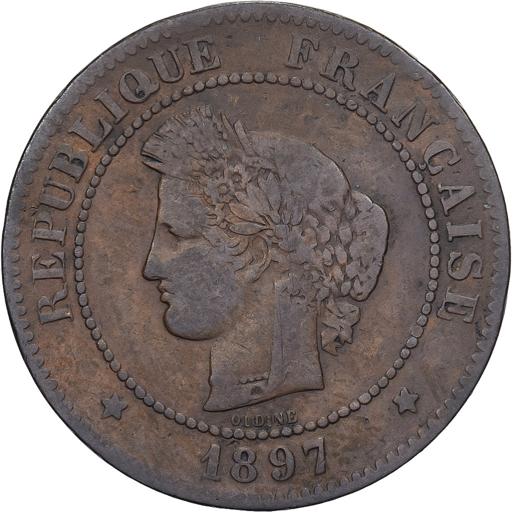 France, 5 Centimes, Cérès, 1897, Paris, Bronze, TB, Gadoury:157a