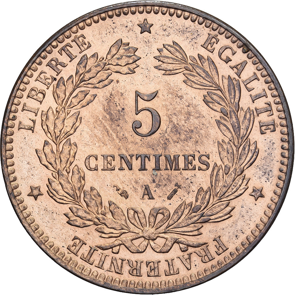 França, 5 Centimes, Cérès, 1894, Paris, Bronze, MS(63), Gadoury:157a