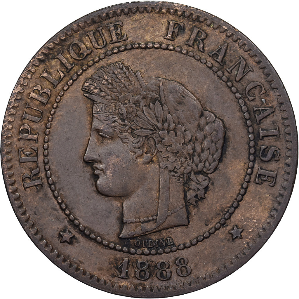 Francia, 5 Centimes, Cérès, 1888, Paris, Bronce, EBC, Gadoury:157a