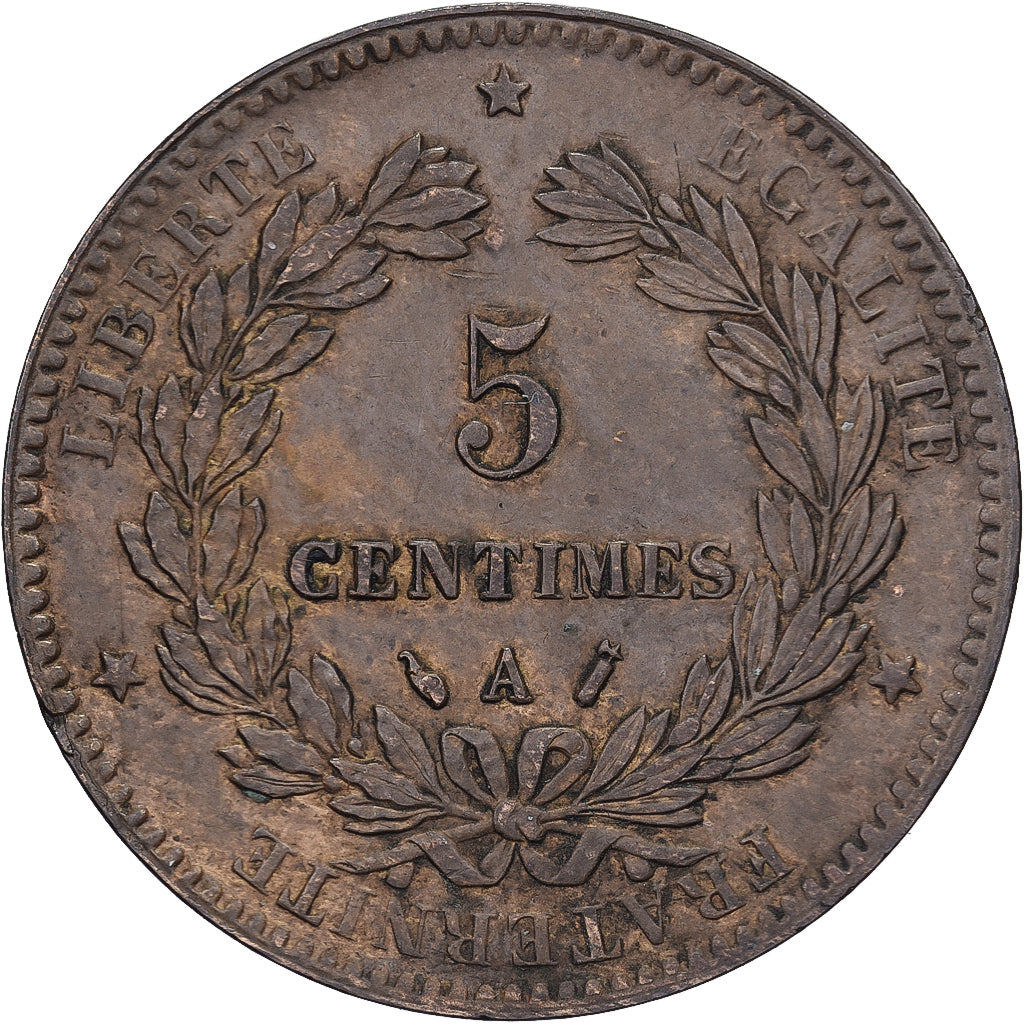 Francia, 5 Centimes, Cérès, 1888, Paris, Bronce, EBC, Gadoury:157a