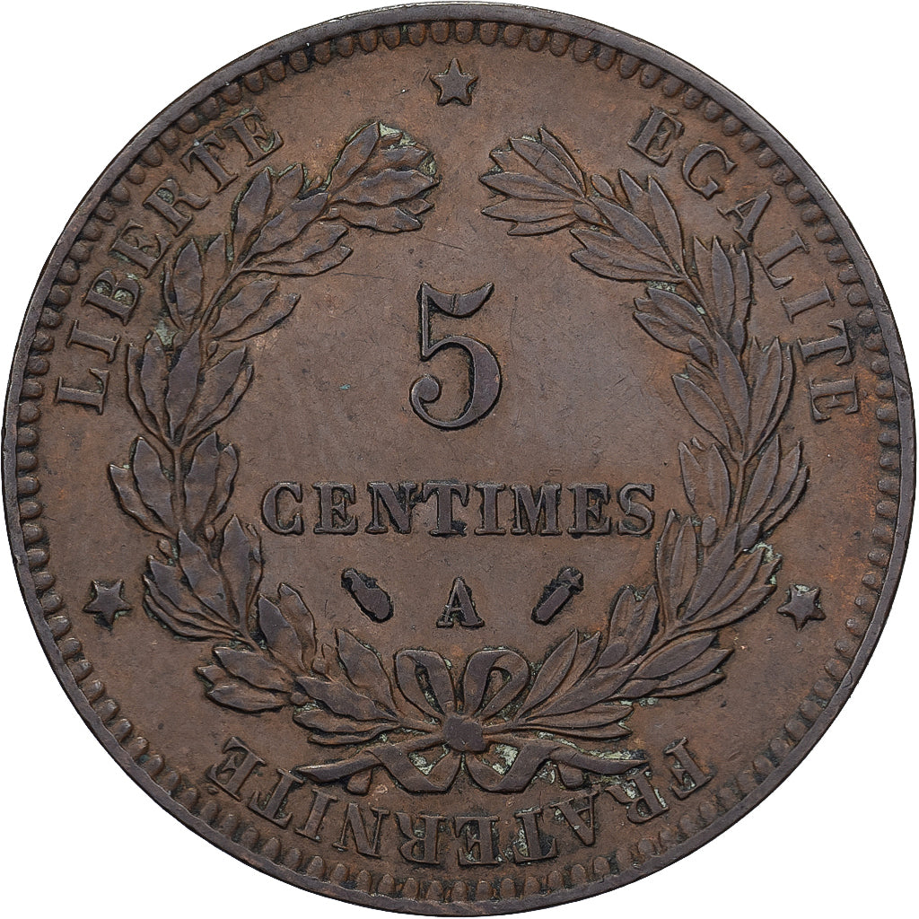 França, 5 Centimes, Cérès, 1893, Paris, Bronze, AU(55-58), Gadoury:157a