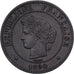 Francia, 5 Centimes, Cérès, 1890, Paris, Bronce, MBC+, Gadoury:157a