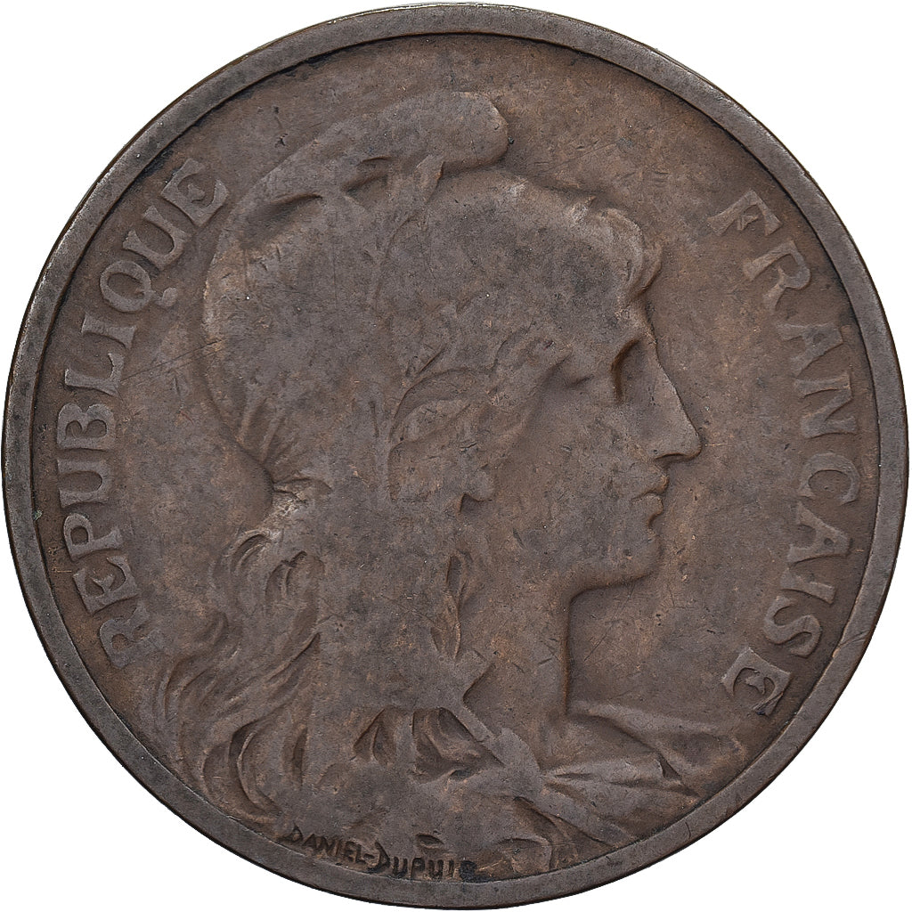 Frankrijk, 5 Centimes, Daniel-Dupuis, 1904, Paris, Bronzen, FR, Gadoury:165