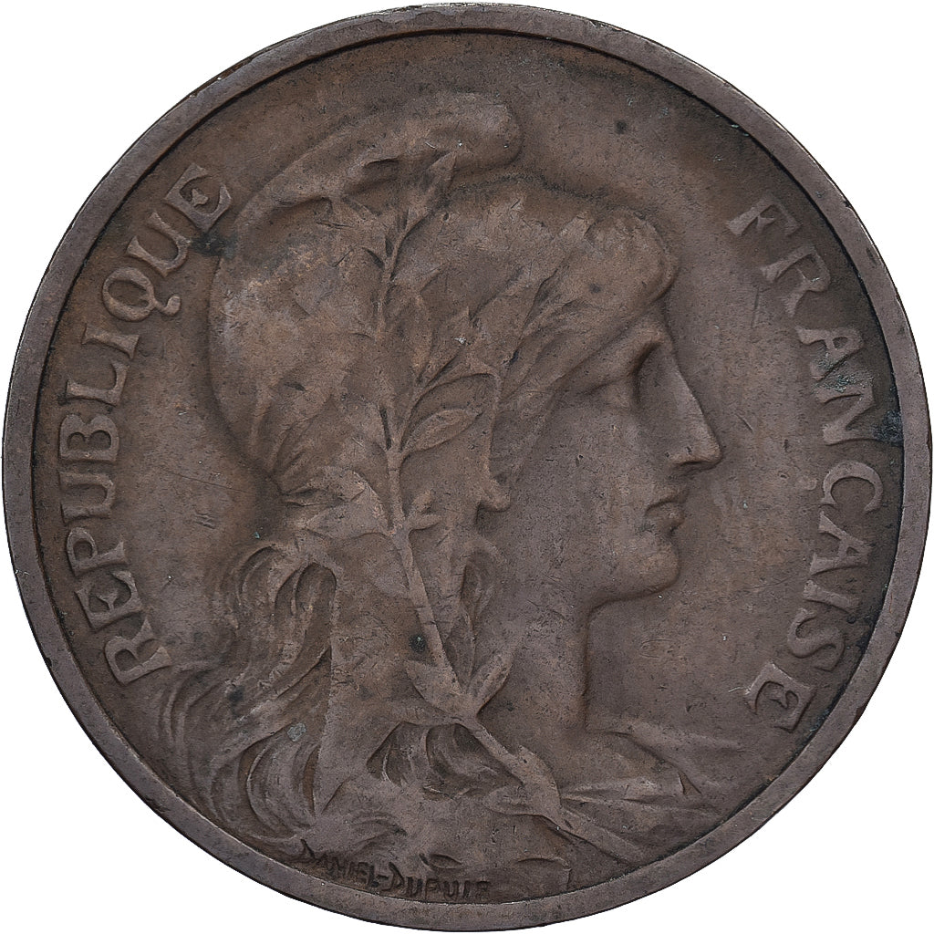 France, 5 Centimes, Daniel-Dupuis, 1904, Paris, Bronze, VF(30-35), Gadoury:165