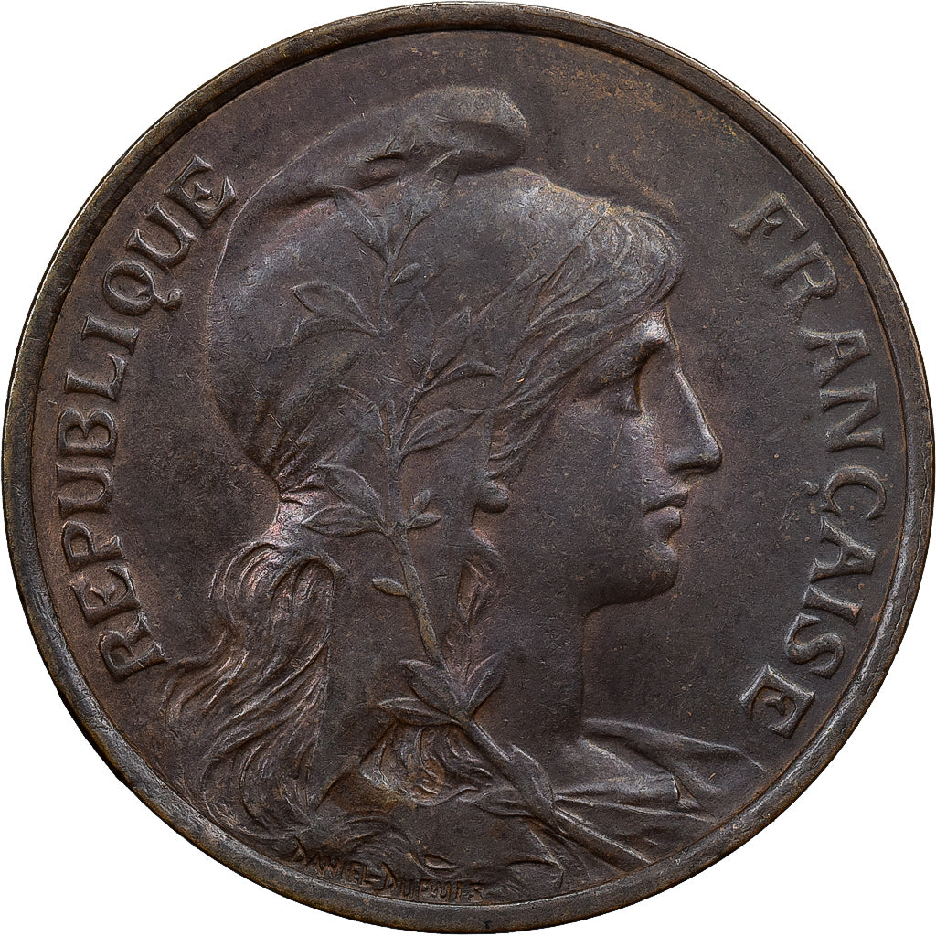 Francia, 5 Centimes, Daniel-Dupuis, 1912, Paris, Bronzo, BB, Gadoury:165