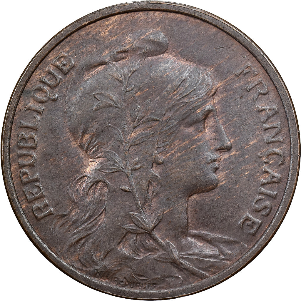 Frankreich, 5 Centimes, Daniel-Dupuis, 1914, Paris, Bronze, VZ, Gadoury:165