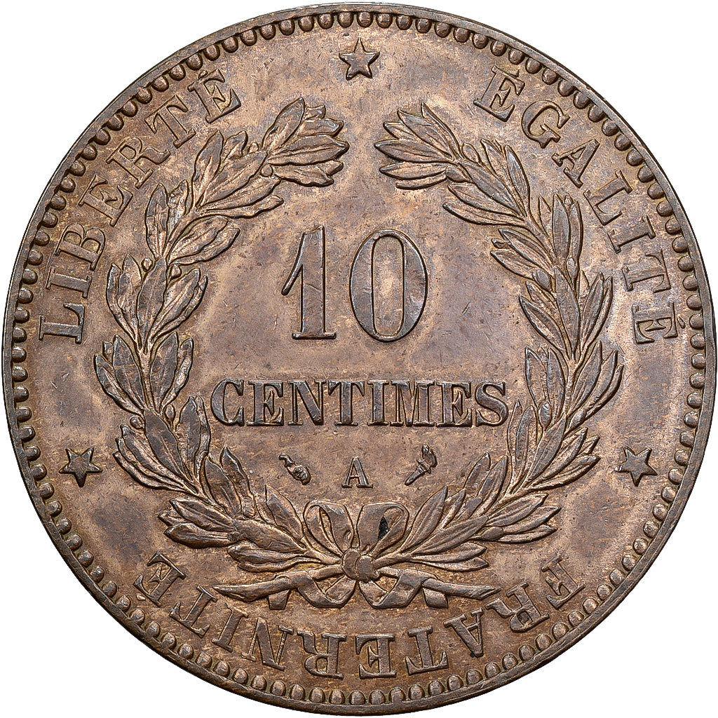 Francia, 10 Centimes, Cérès, 1897, Paris, Bronzo, SPL-, Gadoury:265a