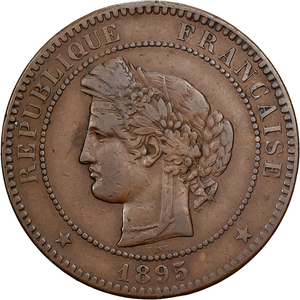 France, 10 Centimes, Cérès, 1895, Paris, Bronze, TTB, Gadoury:265a