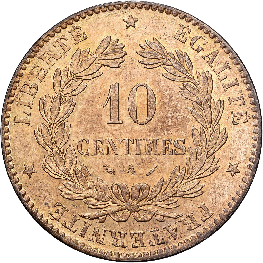 France, 10 Centimes, Cérès, 1890, Paris, Bronze, SPL, Gadoury:265a