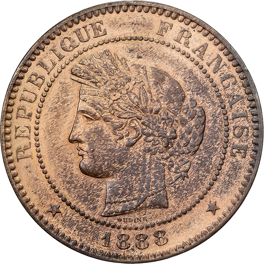 France, 10 Centimes, Cérès, 1888, Paris, Bronze, SUP+, Gadoury:265a