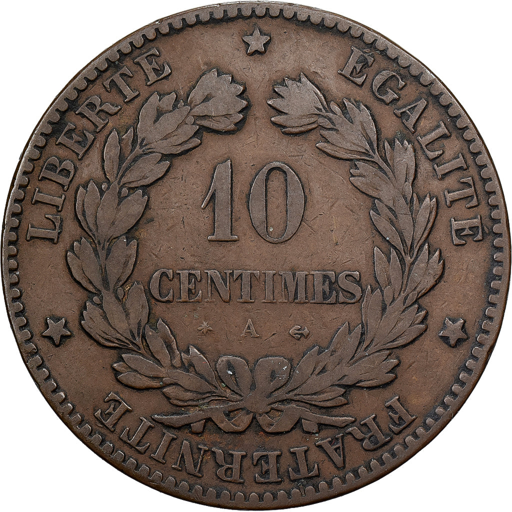 France, 10 Centimes, Cérès, 1879, Paris, Bronze, TB, Gadoury:265a