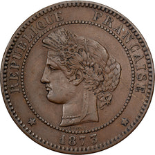 Frankreich, 10 Centimes, Cérès, 1873, Paris, Bronze, SS+, Gadoury:265a
