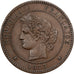Frankreich, 10 Centimes, Cérès, 1873, Paris, Bronze, SS+, Gadoury:265a