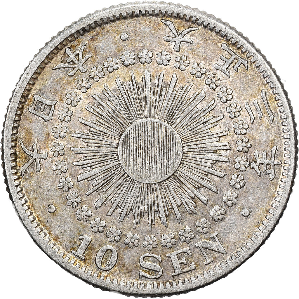 Japan, Yoshihito, 10 Sen, Taishō Era, Yr. 3 (1914), Silber, SS
