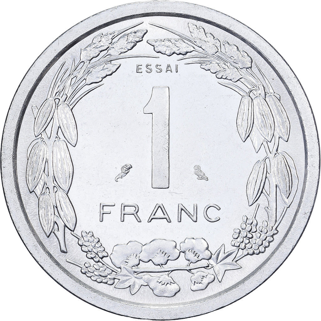 Zentralafrikanische Staaten, 1 Franc, 1974, Paris, Pattern, Aluminium, UNZ