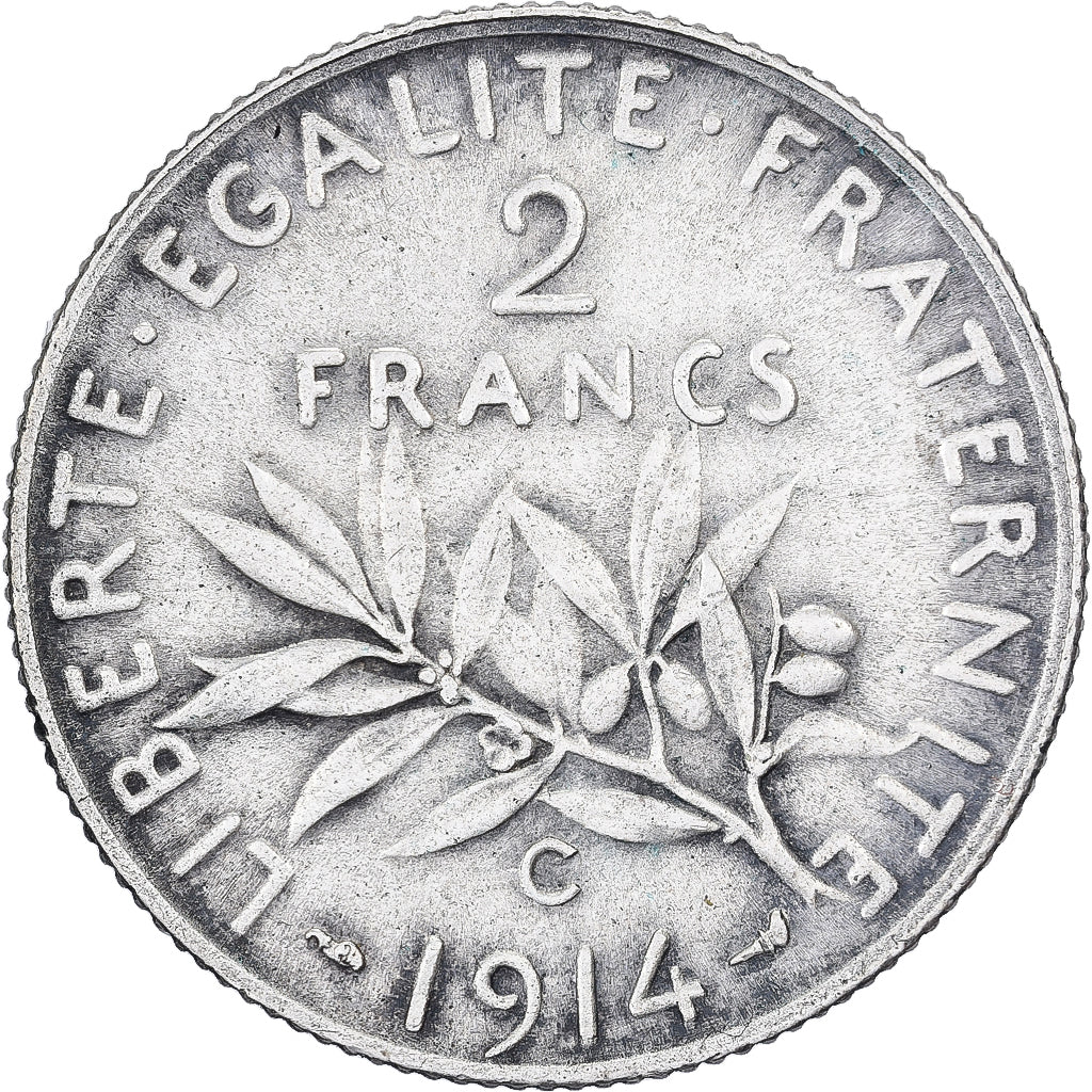 Frankreich, 2 Francs, Semeuse, 1914, Castelsarrasin, Silber, VZ