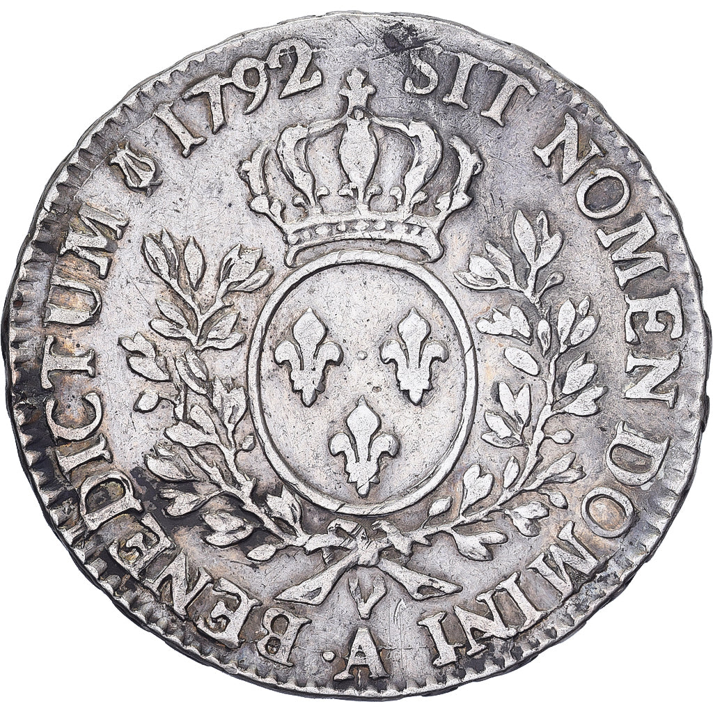 France, Louis XVI, 1/2 Ecu aux branches d'olivier, 1792, Paris, Silver
