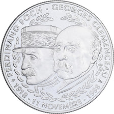 France, Medal, Hommage à Clémenceau et Foch, Silver, MS(65-70)
