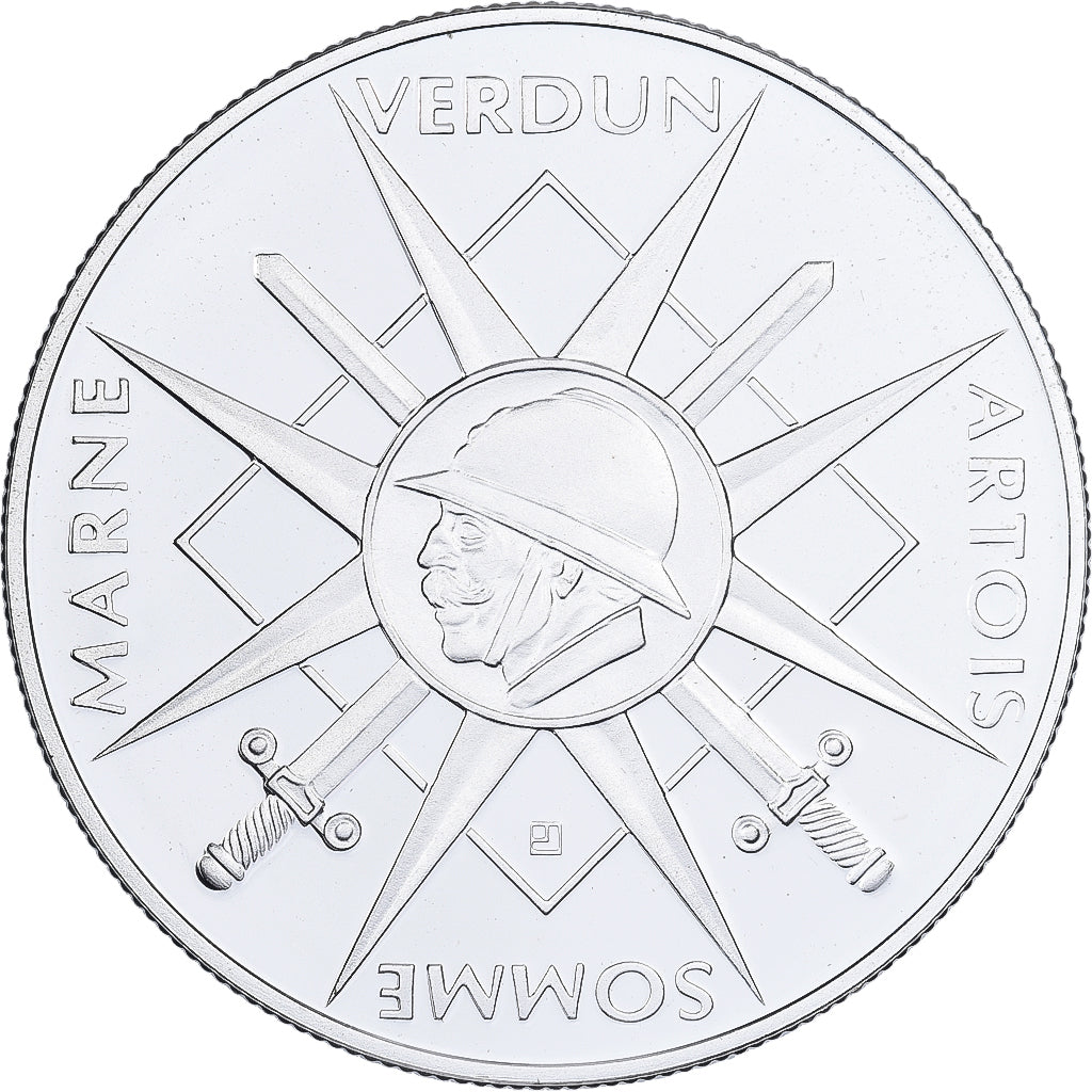 France, Medal, Hommage à Clémenceau et Foch, Silver, MS(65-70)