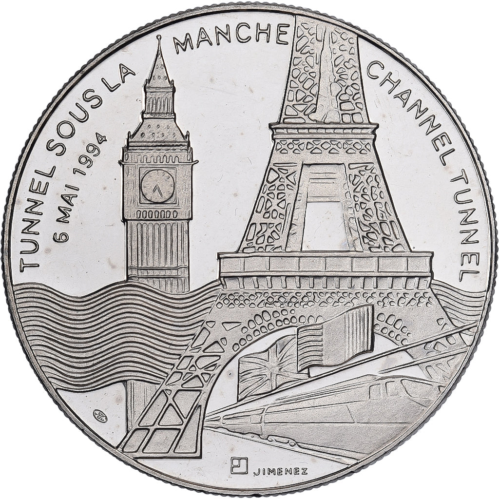 France, Medal, Tunnel sous la Manche - Elizabeth II, Mitterrand, 1994