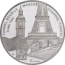 France, Medal, Tunnel sous la Manche - Elizabeth II, Mitterrand, 1994
