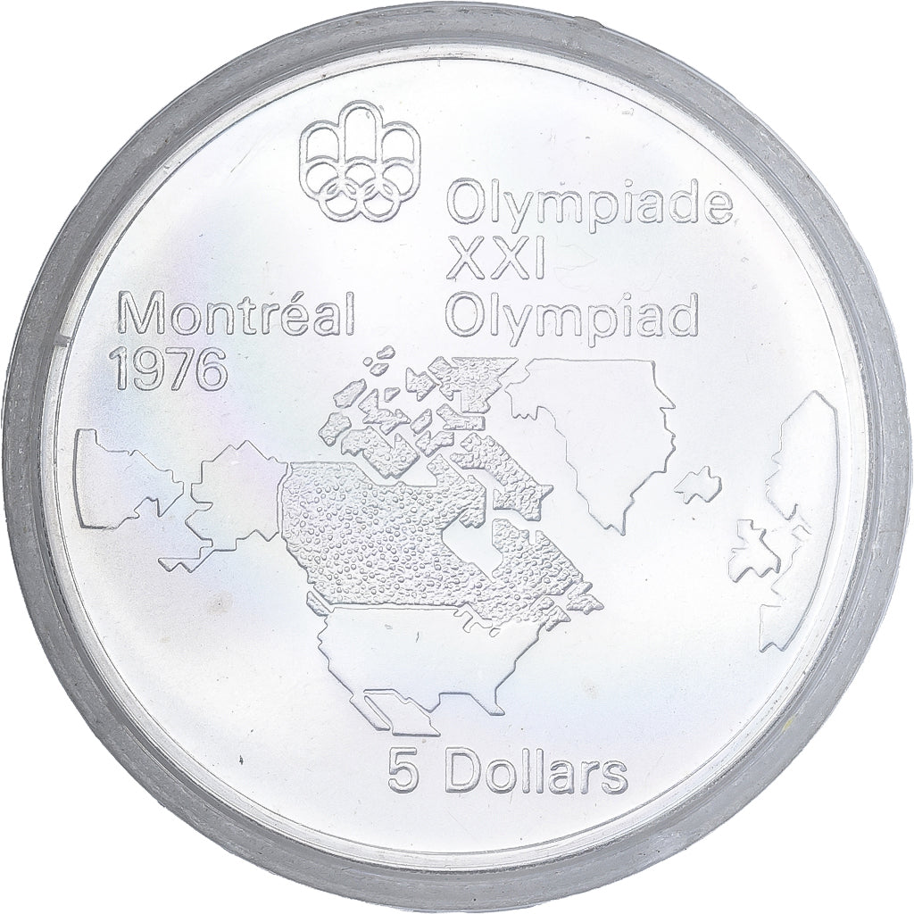 Kanada, Elizabeth II, 5 Dollars, 1976 Montreal Olympics, 1973, Ottawa, Silber