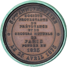 Francia, medaglia, Société Protestante de Prévoyance de Paris, 1875, Rame