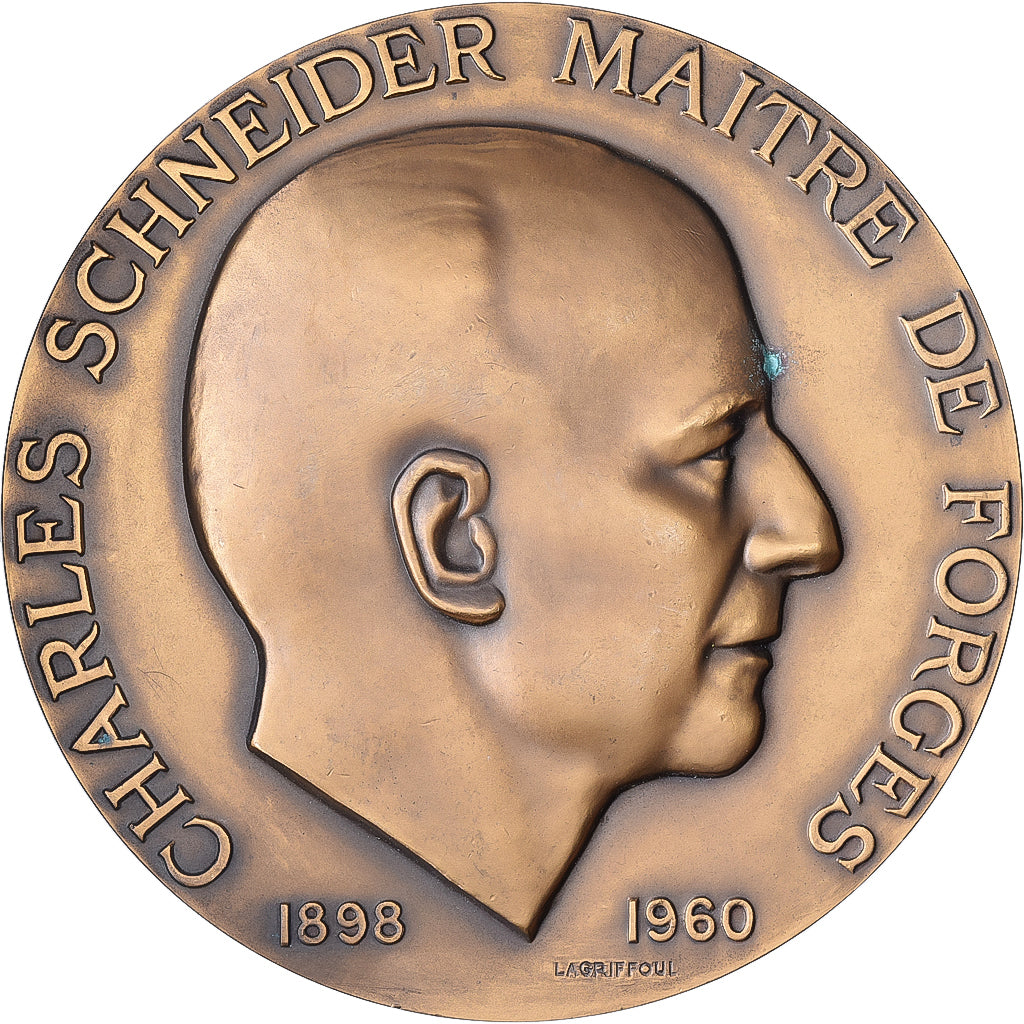 Francia, medaglia, Charles Schneider, Maitre de Forges, 1960, Bronzo, SPL