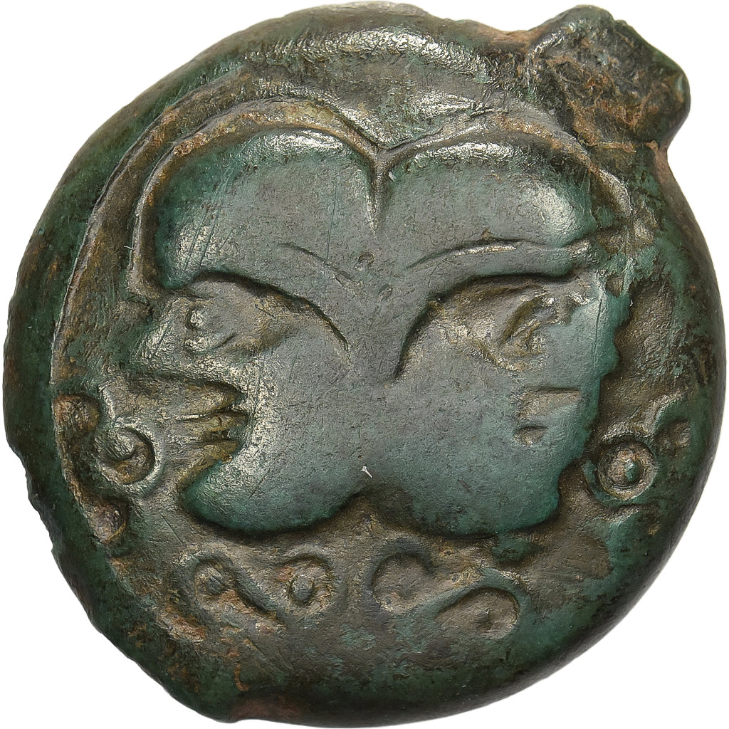 Suessiones, Bronze à la tête janiforme, ca. 60-20 BC, Bronze, EF(40-45)
