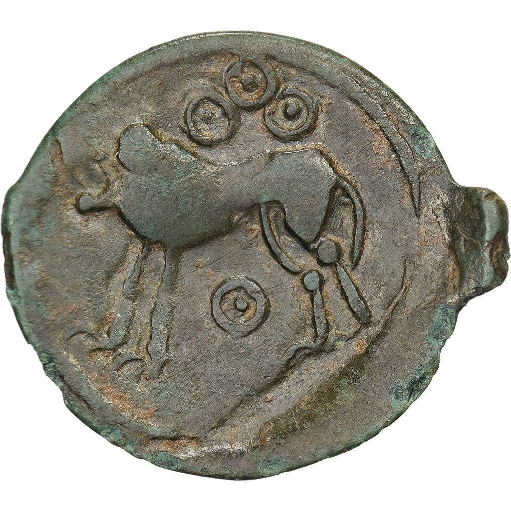 Suessiones, Bronze à la tête janiforme, ca. 60-20 BC, Bronze, EF(40-45)