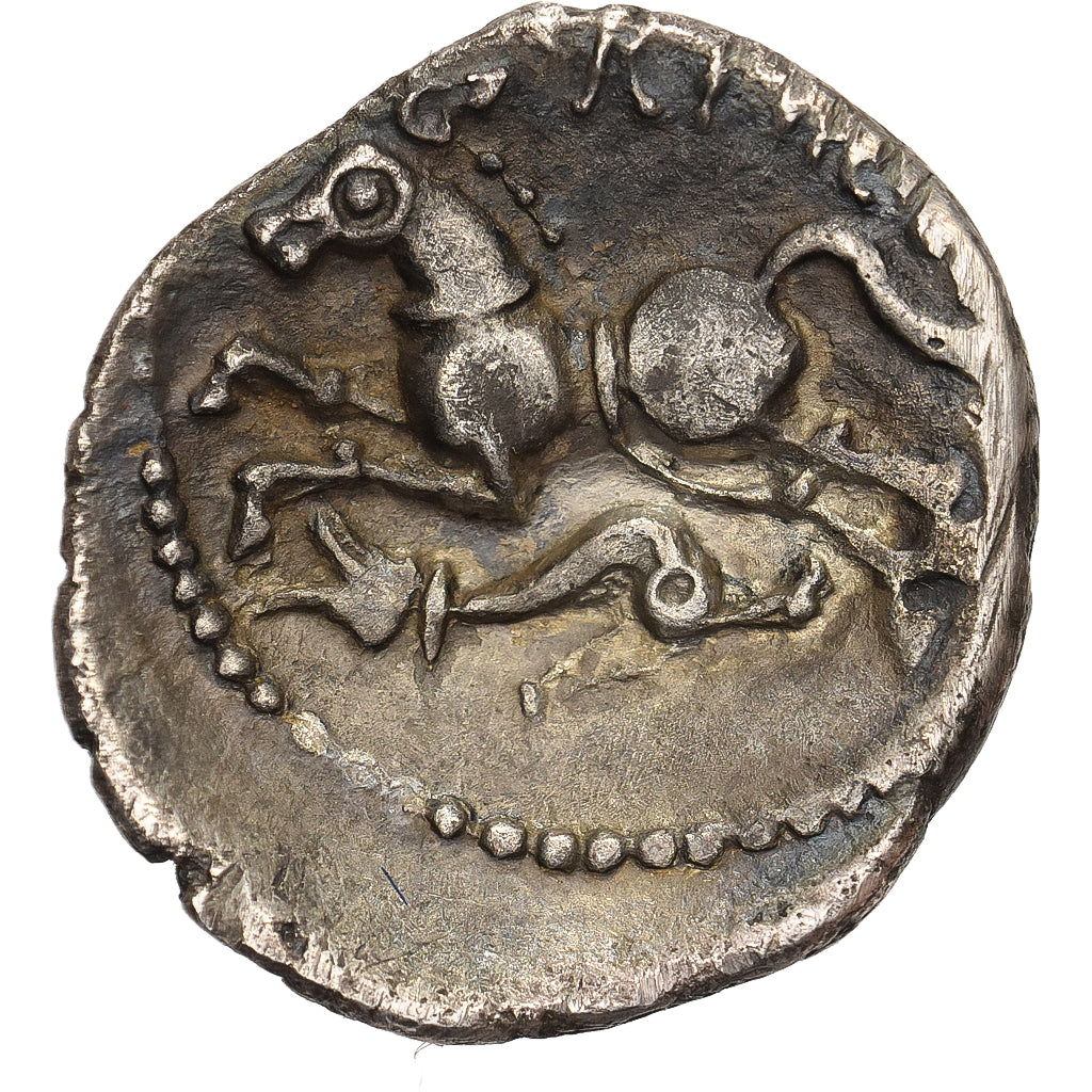 Suessiones, Denier CRICIRV, ca. 60-20 BC, Rare, Plata, MBC+, Delestrée:552