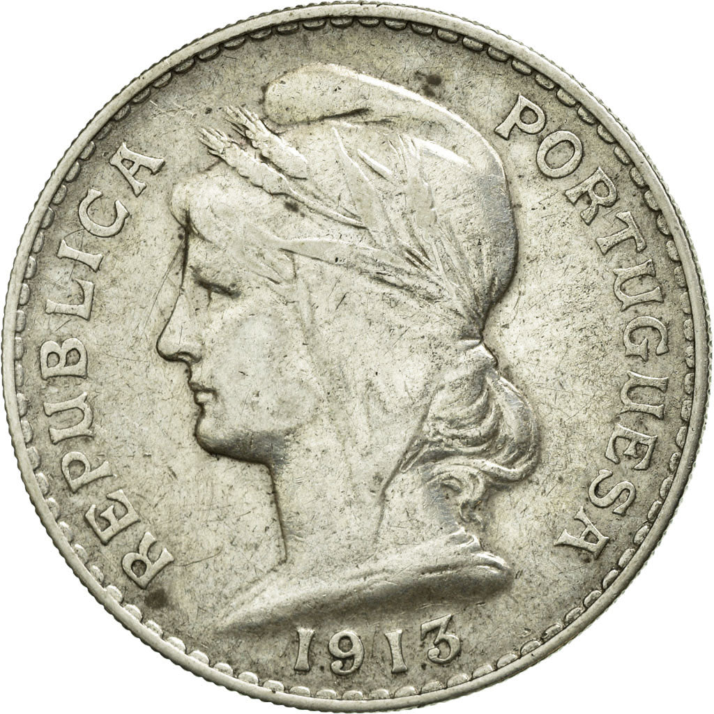 Coin, Portugal, 50 Centavos, 1913, AU(50-53), Silver, KM:561