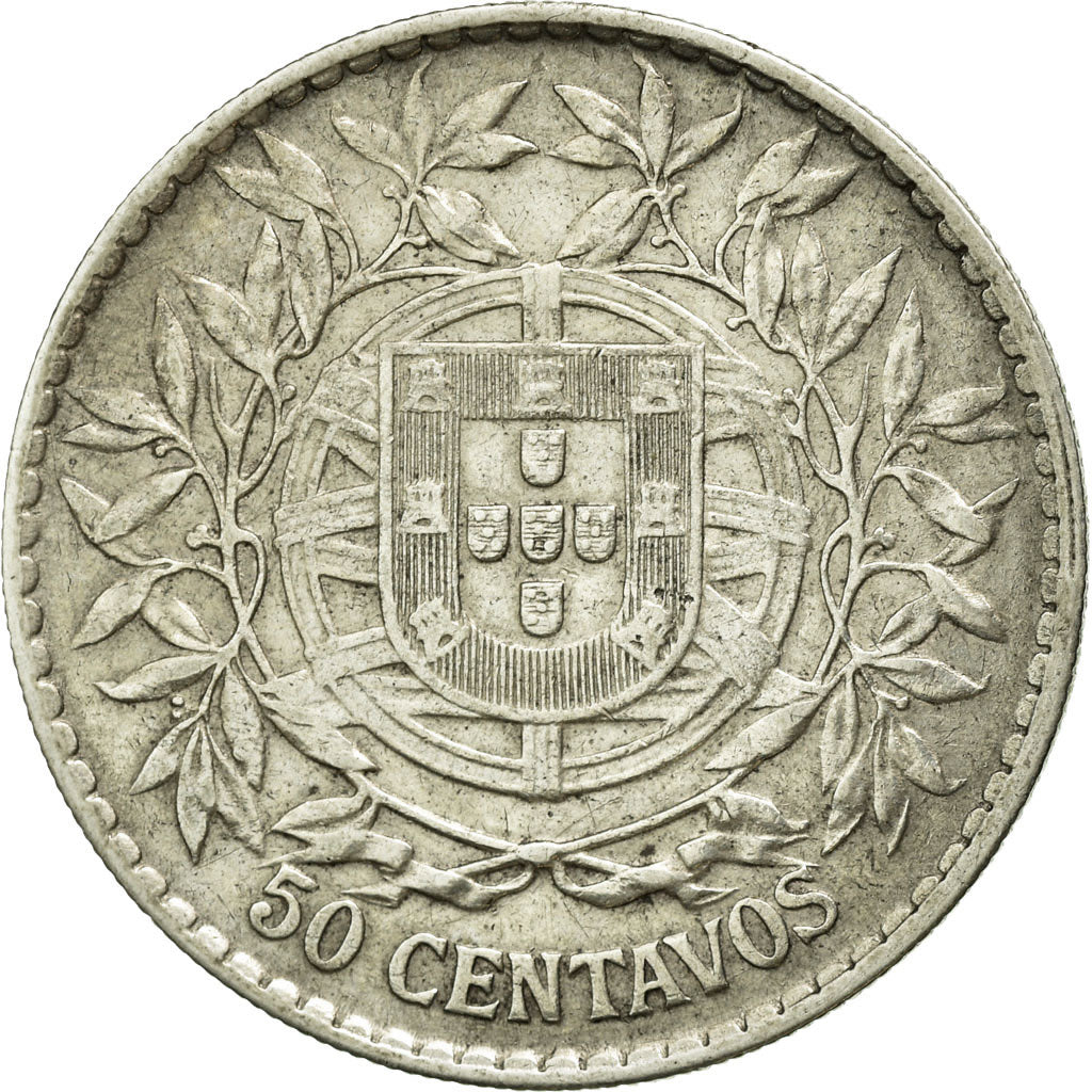 Coin, Portugal, 50 Centavos, 1913, AU(50-53), Silver, KM:561