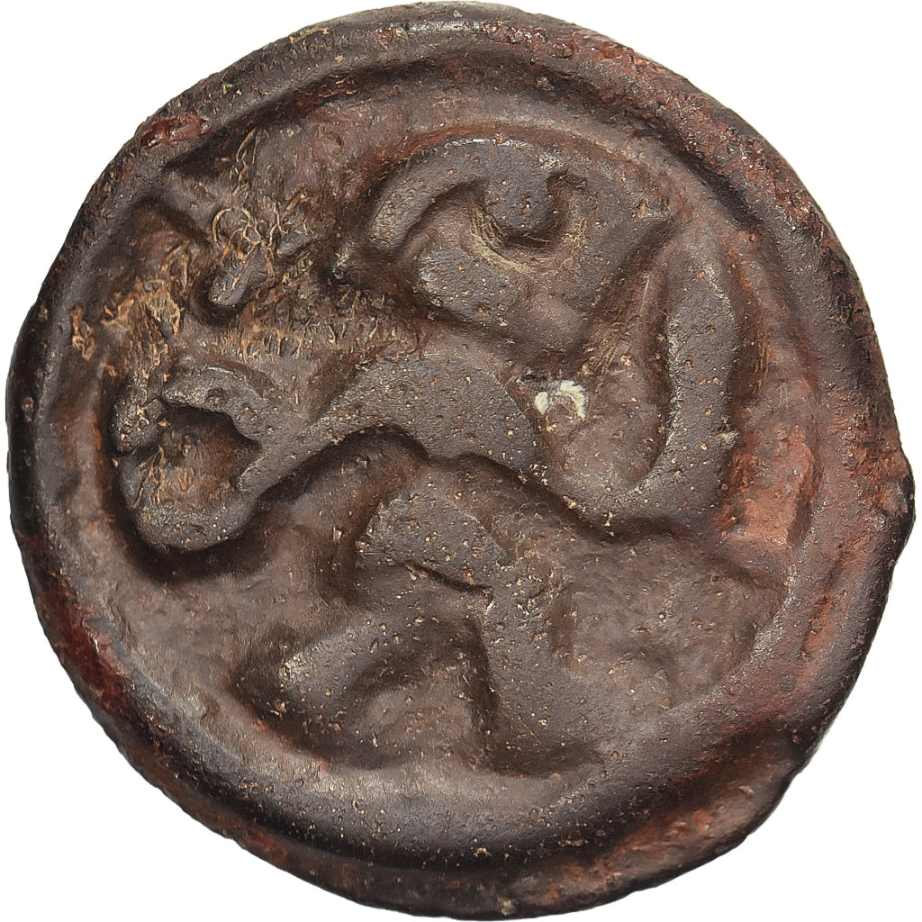 Rèmes, Potin au guerrier courant, 2nd-1st century BC, Potin, TTB