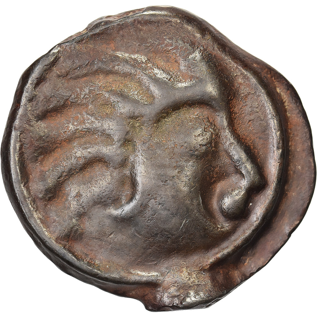 Senones, potin à la tête d’indien, ca. 60-20 BC, Bronze, AU(50-53)