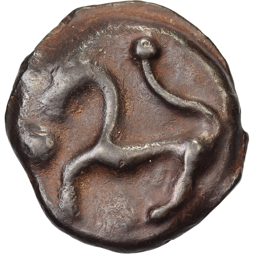 Senones, potin à la tête d’indien, ca. 60-20 BC, Bronze, AU(50-53)