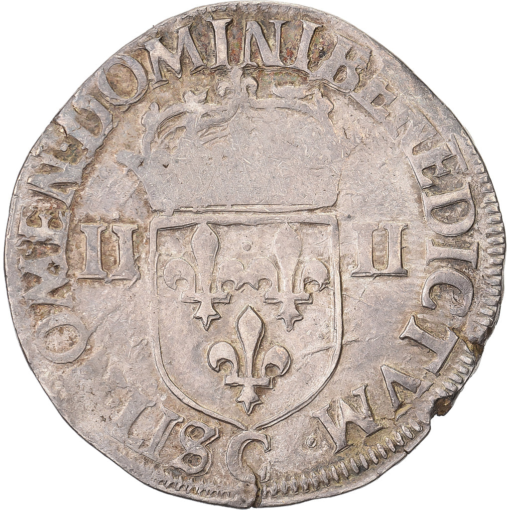 Francia, Henri III, 1/4 Ecu, 1585, Saint-Lô, Plata, MBC, Gadoury:494