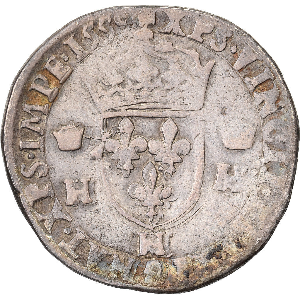 Frankrijk, Henri II, Teston, 1559, Toulouse, Zilver, ZG+, Gadoury:373