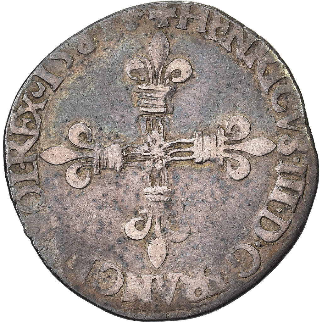 France, Henri III, 1/8 Ecu, 1581, La Rochelle, Argent, B+, Gadoury:485