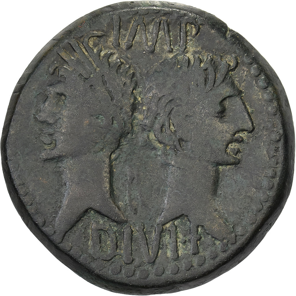 Gaul, Augustus & Agrippa, Dupondius, 27 BC-AD 14, Nemausus, Brązowy, VF(30-35)