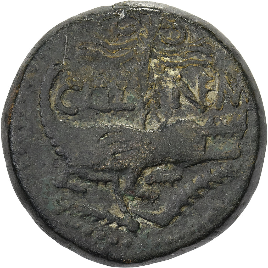 Gaul, Augustus & Agrippa, Dupondius, 27 BC-AD 14, Nemausus, Brązowy, VF(30-35)