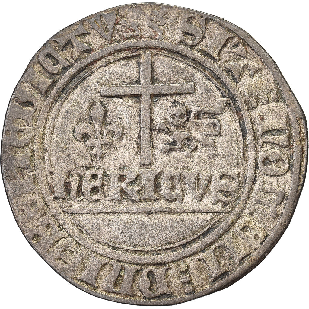 Frankrijk, Henri VI, Blanc aux Écus, 1422-1449, Rouen, Billon, FR+