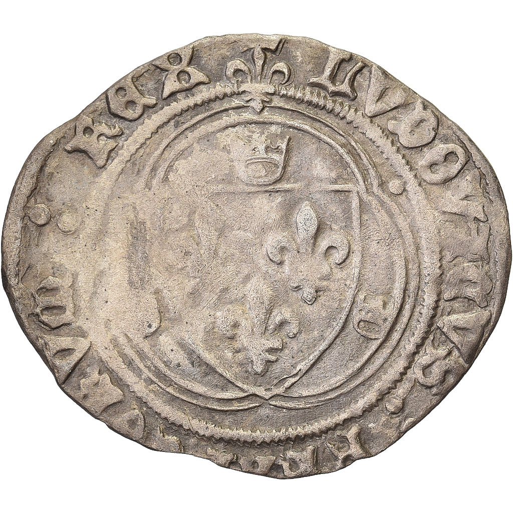 Francja, Louis XI, Blanc à la couronne, 1461-1483, Montpellier, Bilon