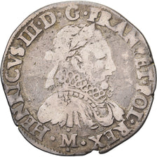 France, Henri III, Teston, 1576, Toulouse, Silver, VF(20-25), Gadoury:492