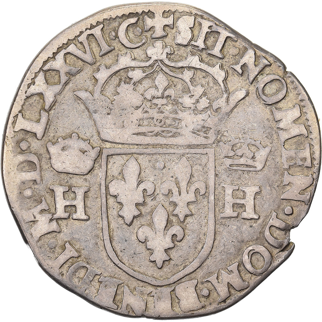 France, Henri III, Teston, 1576, Toulouse, Silver, VF(20-25), Gadoury:492