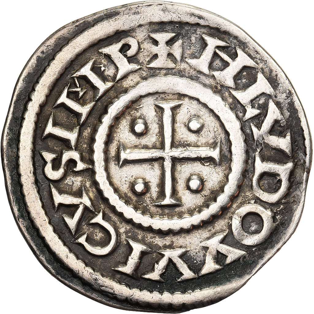 Frankrijk, Louis le Pieux, Denier au temple, 822-840, Zilver, ZF+