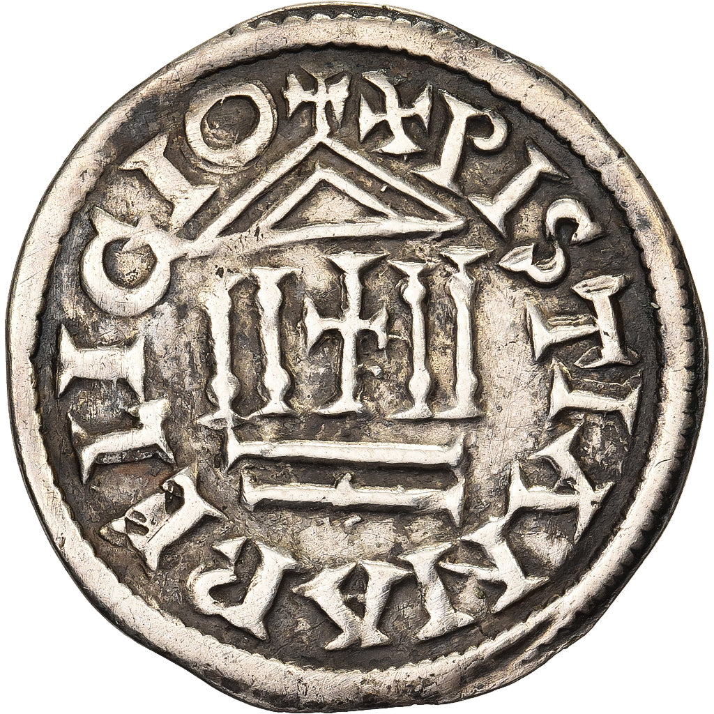 Frankrijk, Louis le Pieux, Denier au temple, 822-840, Zilver, ZF+