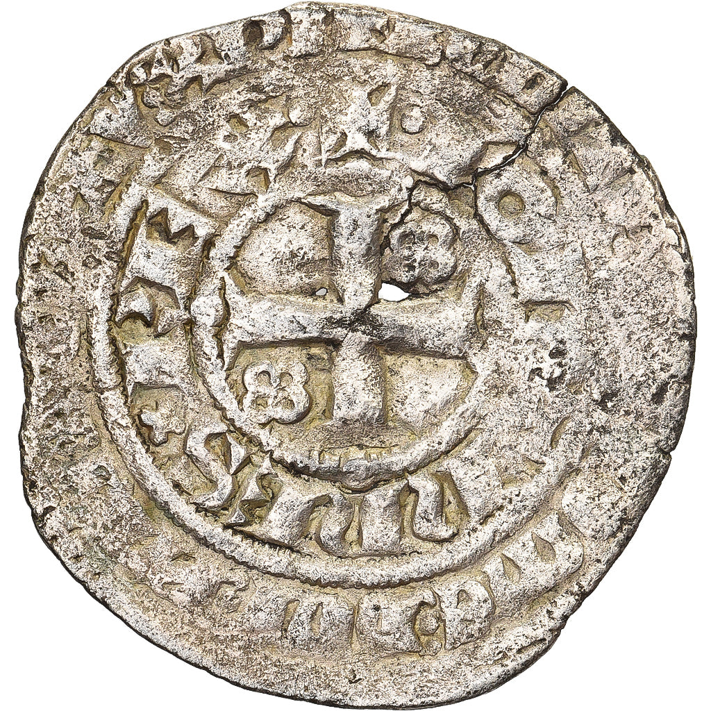 Francia, Jean II le Bon, Blanc aux quadrilobes, 1355-1364, Vellón, BC+